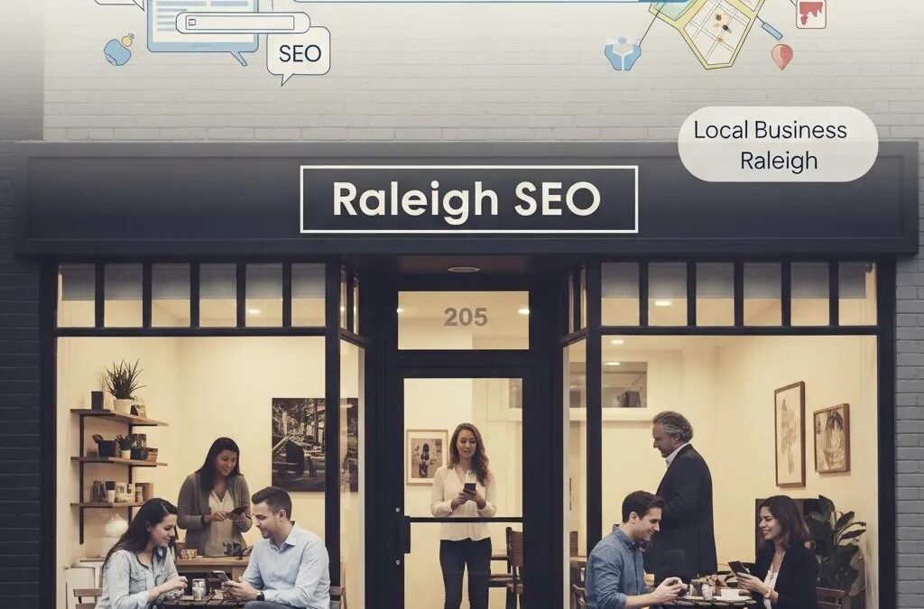 Small business in Raleigh, NC, showcasing digital marketing and SEO elements